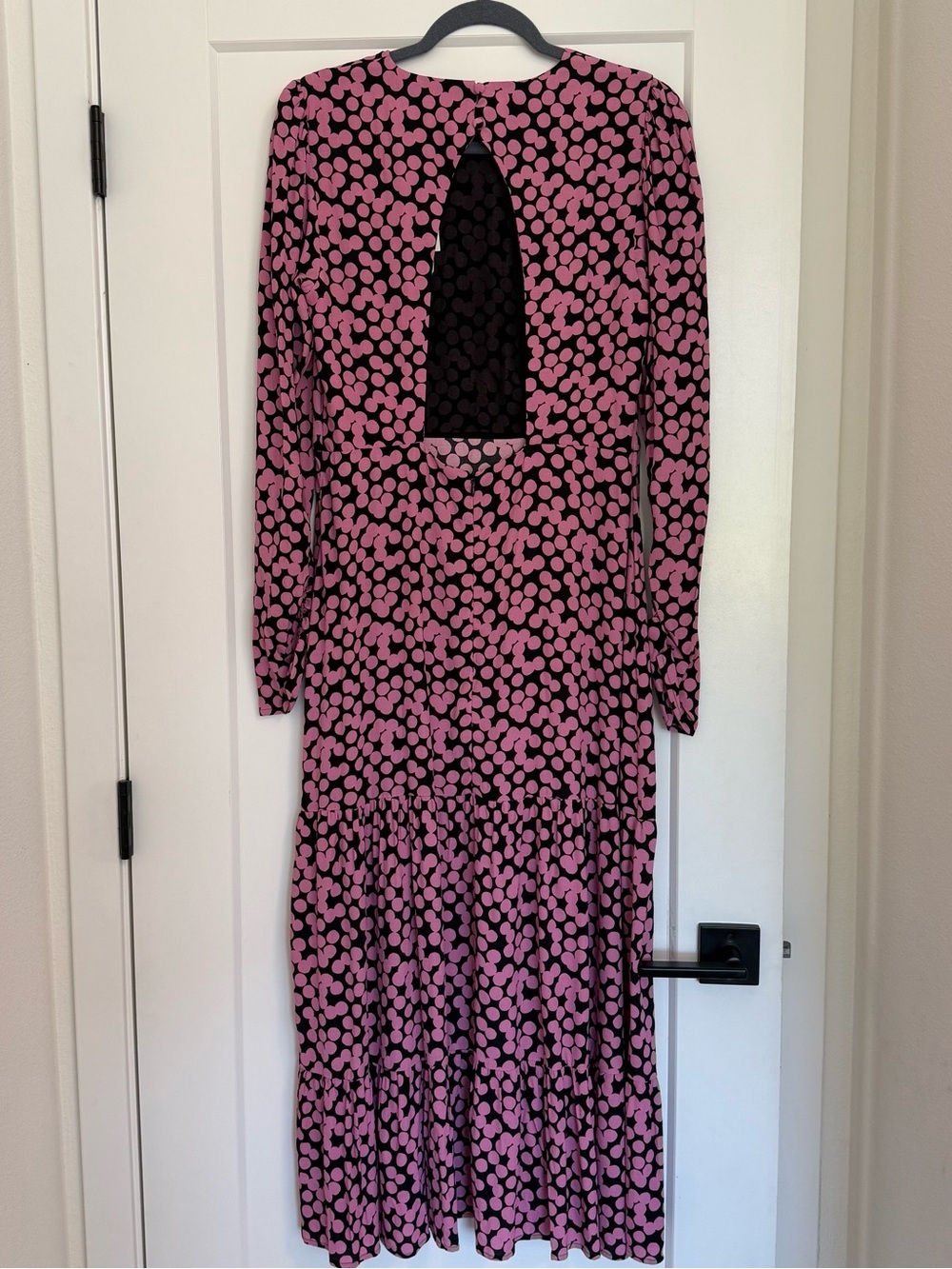 Mango Pink and Black Polka Dot Maxi Dress - Picture 2 of 4